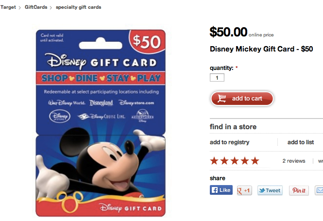 Target Disney Gift Cards