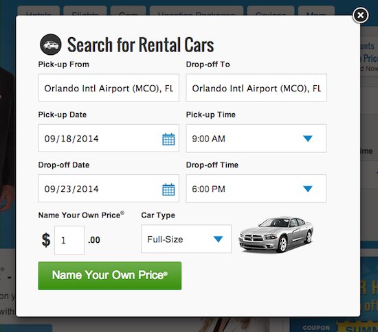 Priceline rental car bid